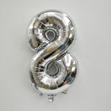 Silver Digit Foil Balloon No. 0 to 9