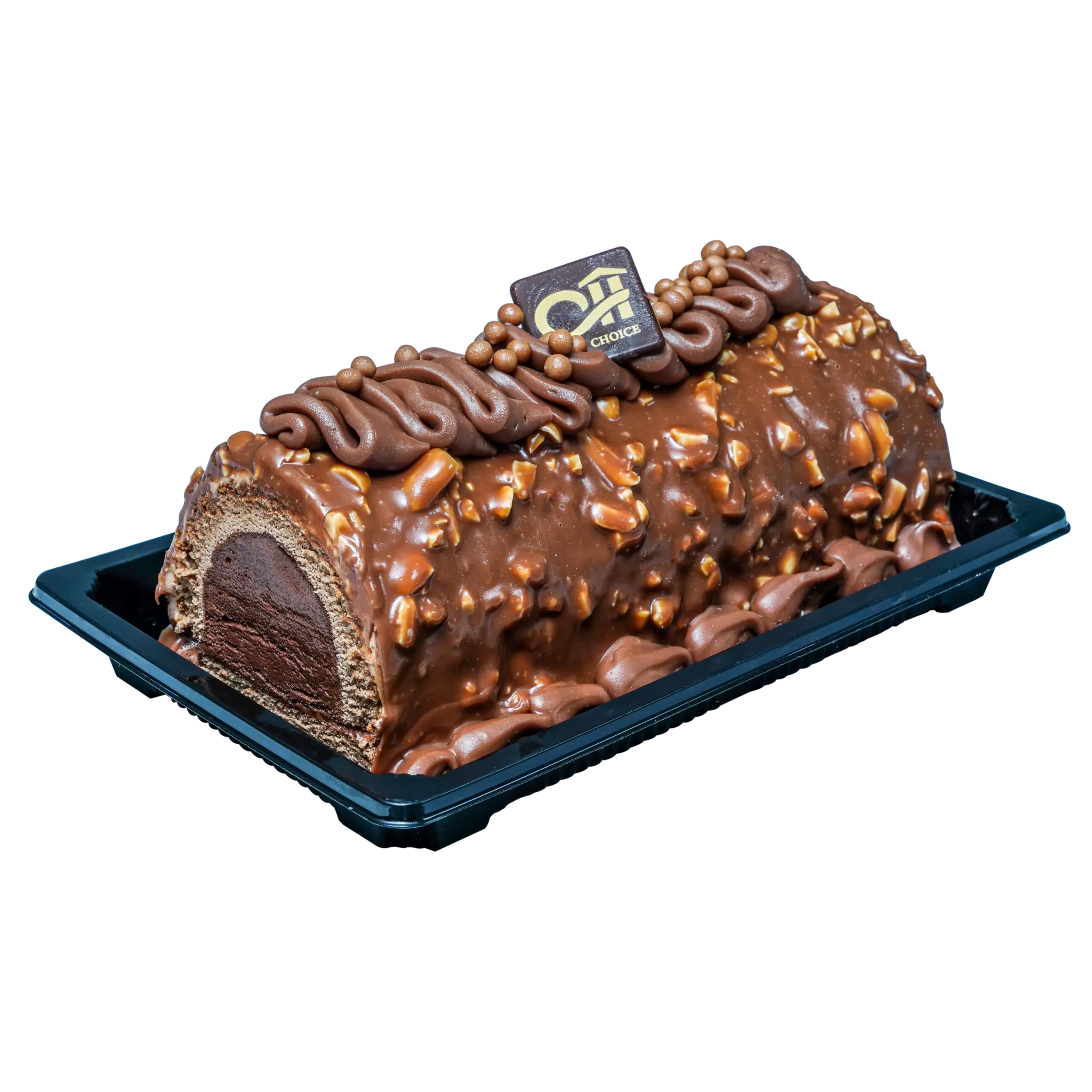 CHOCOLATE WITH NUTS ICE CREAM SWISS ROLL آيس كريم شوكولاتة بالمكسرات سويس رول