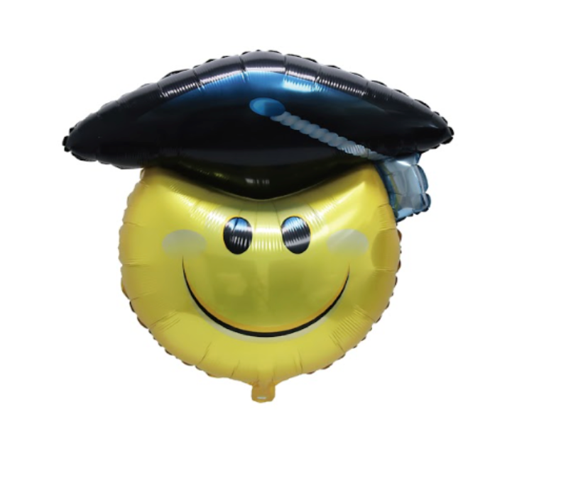 FOIL BALLOON YELLOW EMOJI CONGRATS GRAD 66*82CM
