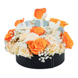 Orange & Peach Roses Gift Hamper  سلة هدايا من الورود البرتقالية والخوخية