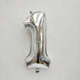 Silver Digit Foil Balloon No. 0 to 9
