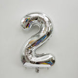 Silver Digit Foil Balloon No. 0 to 9