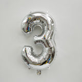 Silver Digit Foil Balloon No. 0 to 9