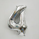 Silver Digit Foil Balloon No. 0 to 9