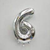 Silver Digit Foil Balloon No. 0 to 9