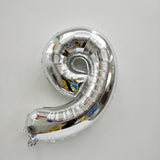 Silver Digit Foil Balloon No. 0 to 9
