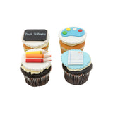 Back to School Pack for 4 Cupcakes |  حزمة العودة إلى المدرسة لـ 4 كب كيك