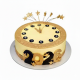 Golden Clock New Year Cake  كعكة الساعة الذهبية للعام الجديد