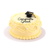 Graduation Pastel Yellow Vintage Cake