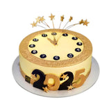 Golden Clock New Year Cake كعكة الساعة الذهبية للعام الجديد