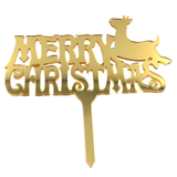 Merry Christmas Gold Reindeer Topper  عيد ميلاد سعيد الرنة الذهب توبر