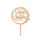 Merry Christmas Round Topper Gold  عيد ميلاد سعيد جولة توبر الذهب