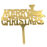 Merry Christmas Gold Reindeer Topper عيد ميلاد سعيد الرنة الذهب توبر