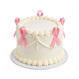Pink October Ribbon Vintage Cake