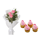 Pinktober Cupcakes and Flower Bundle