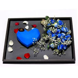 SP BOX BLUE HEART WITH Y FLOWER  SP BOX قلب أزرق مع زهرة Y