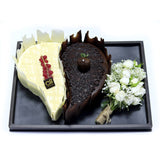 SP BOX VANILLA & CHOCOLATE CAKE WITH FLOWER  إس بوكس بالفانيليا وكيك الشوكولاتة بالزهور