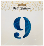 Blue Digit Foil Balloon No. 0 to 9 بالون رقائق رقم أزرق من 0 إلى 9