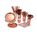 TABLEWARE SET SOLID ROSE GOLD 200PCS طقم أدوات مائدة بلون ذهبي وردي 200 قطعة