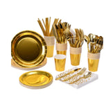 TABLEWARE SET SOLID GOLD 200PCS طقم أدوات مائدة ذهبي خالص 200 قطعة